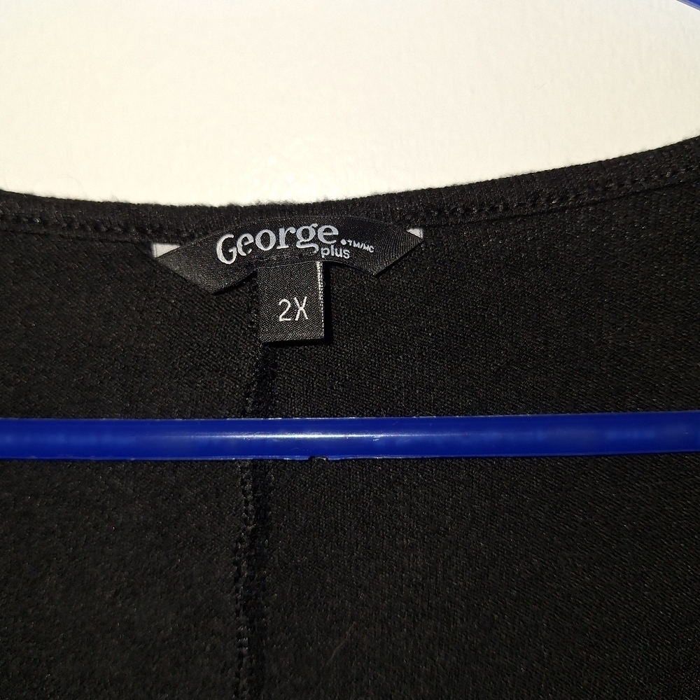 George Black And White Colorblock Blouse Size 2X - Picture 3 of 3